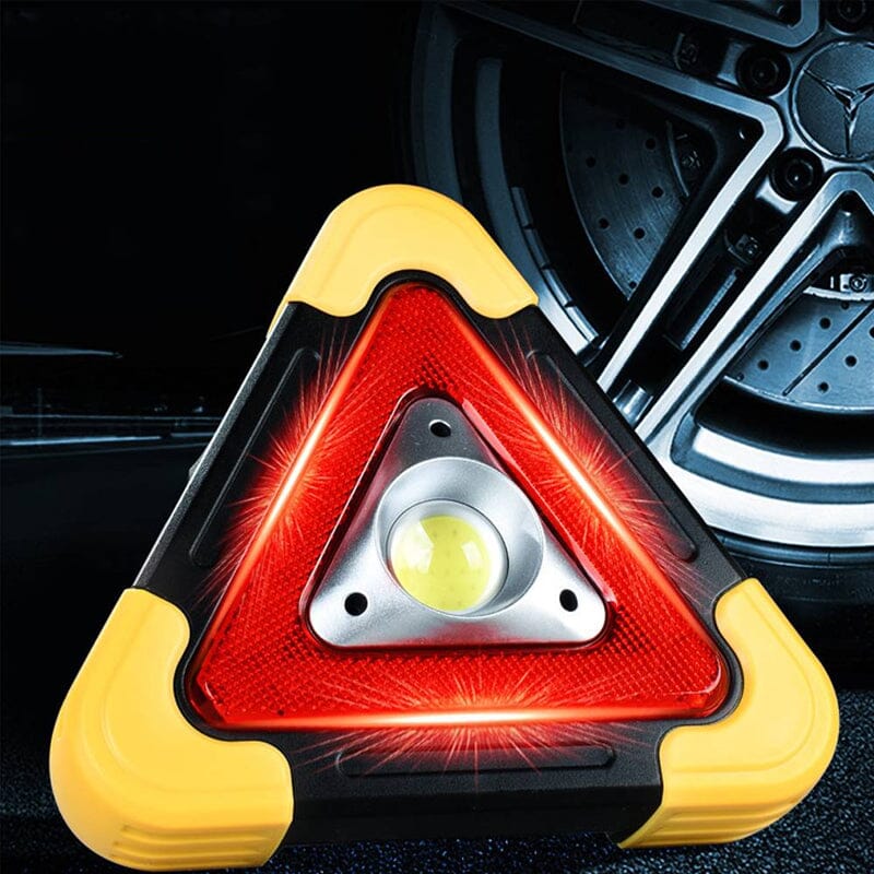 2-i-1 LED advarselstrekant med solenergi