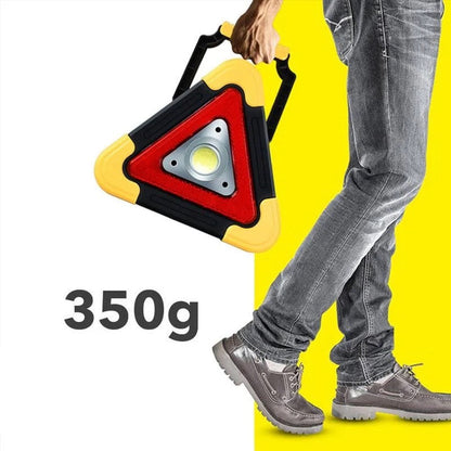 2-i-1 LED advarselstrekant med solenergi