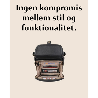 Multifunktionel lædertaske