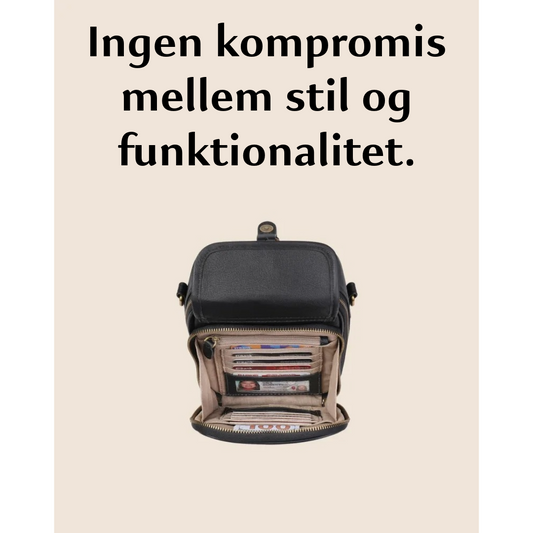 Multifunktionel lædertaske