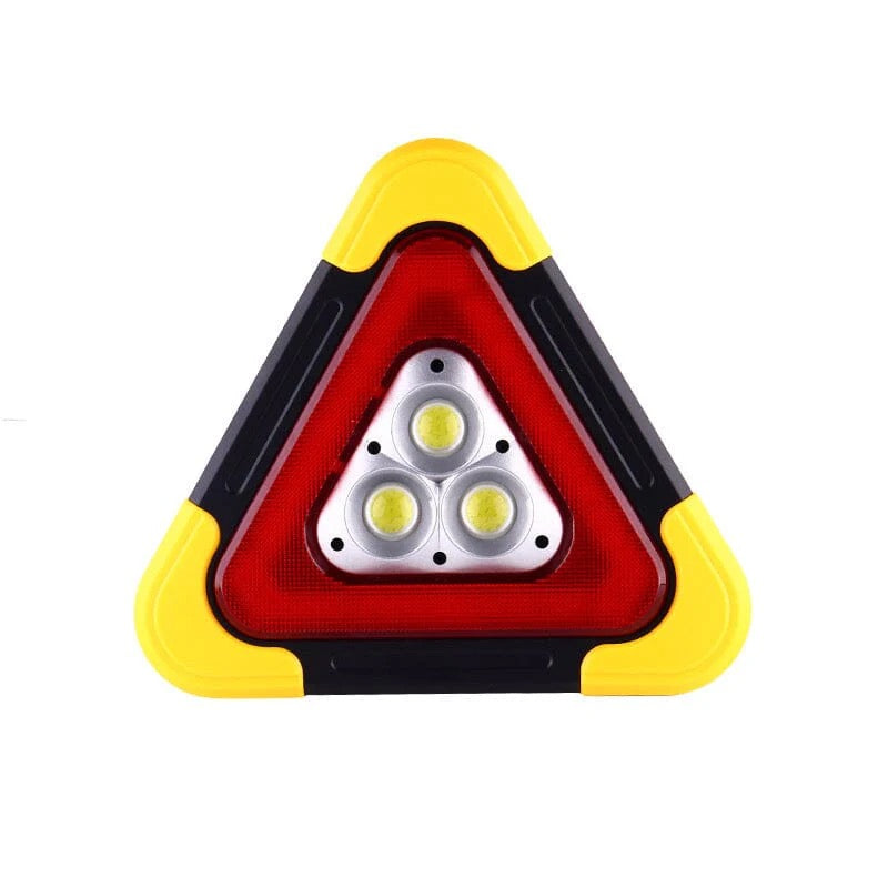 2-i-1 LED advarselstrekant med solenergi